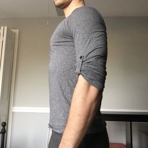 H&M Grey Henley Shirt, Small